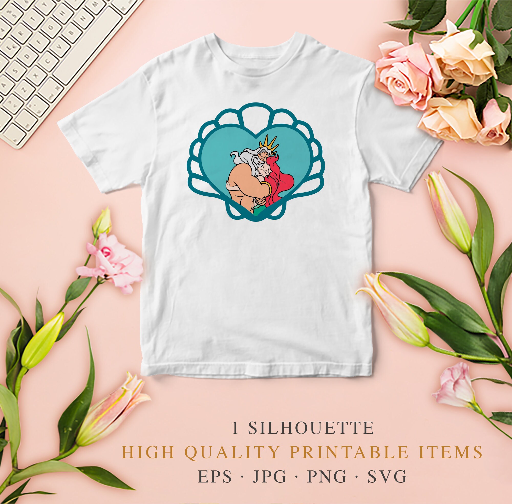 Download La sirena SVG Happy Father's Day Triton SVG Disney | Etsy