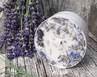 Lavender Essential Oil Soy Wax Candle - Hand Poured Pillar Candle