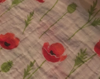 Poppy Swaddle muslin blanket