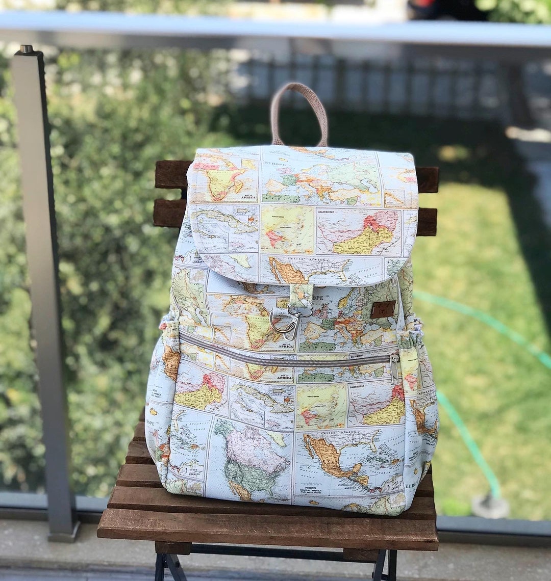 Geography Backpack Worldmap Backpack,divided Bag, School Bag, World Map Traveller Bag,gift ...