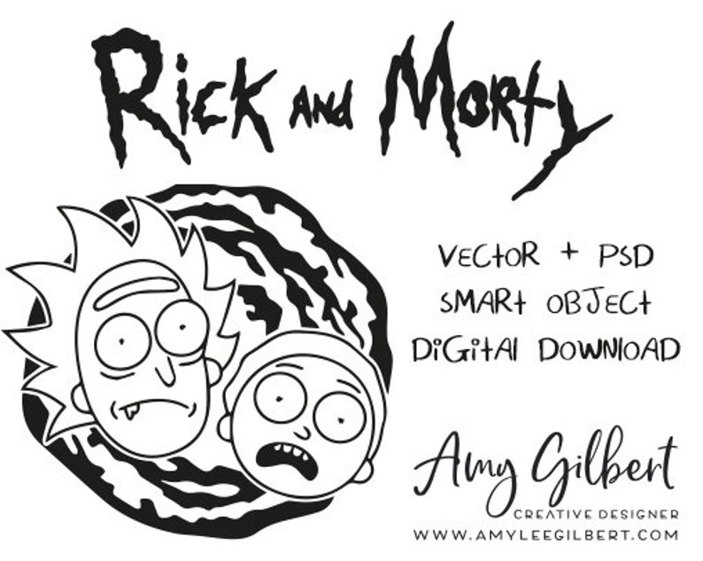 Rick & Morty Inspired Portal Hand Drawn Illustration | Etsy