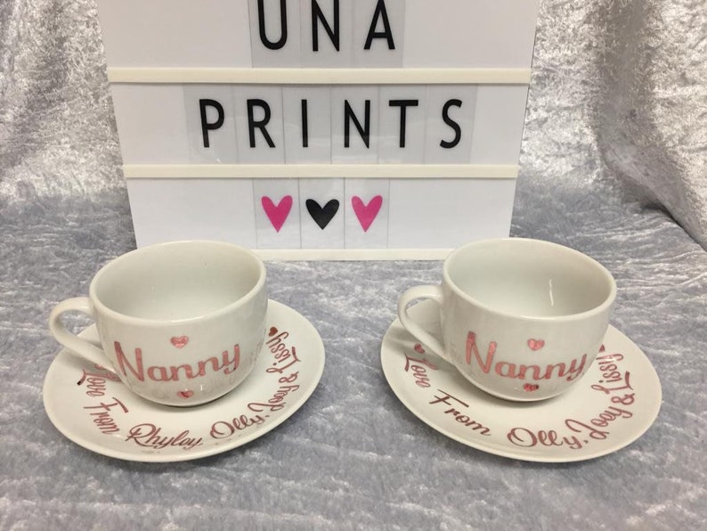 Personalised Tea cup and Saucer Etsy