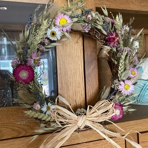 Petite Festival Dried Flower Wreath, Dried Flowers, Natural, Meadow Flowers. image 5