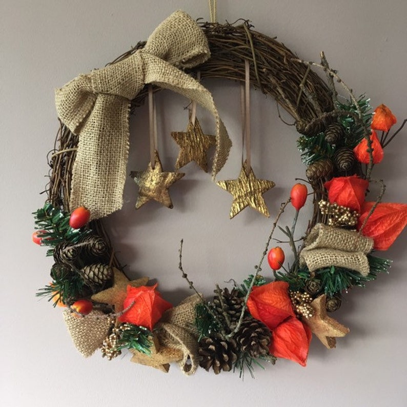 Chinese Lantern Festive Wreath Advent Wreath Xmas Wreath | Etsy
