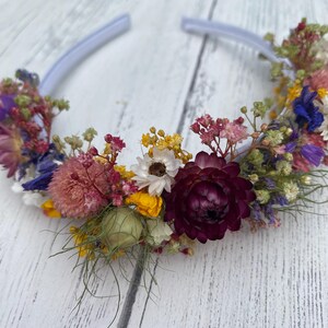 Flower Mix Hair Bands, Wedding Dried Flower Alice Bands, Flower Headband, in 2 band colours. image 2