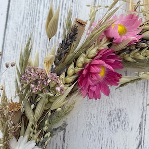 Petite Festival Dried Flower Wreath, Dried Flowers, Natural, Meadow Flowers. image 4