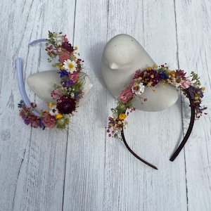 Flower Mix Hair Bands, Wedding Dried Flower Alice Bands, Flower Headband, in 2 band colours. image 5