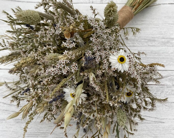 Wild Meadow Bridal Bouquet Dried Flowers Wedding Flowers Etsy UK