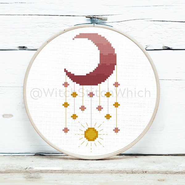 Moon Sun Cross Stitch Pattern PDF