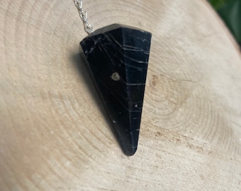 Black onyx crystal pendulum