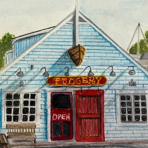 The Fudgery - Rockport, MA original Painting 8x10 inches Bearskin Neck MA