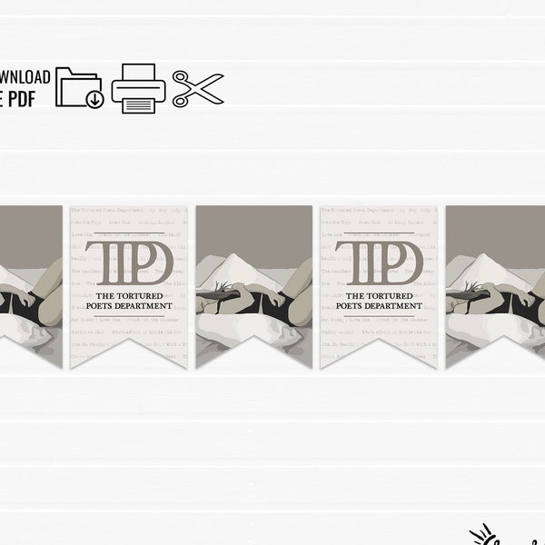 Printable Banner | The Tortured Poets Department Party Decor | Instant Download DIY Album Release Party | TTPD TS Eras