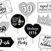 50th Birthday Printable Photo Booth Props INSTANT DOWNLOAD Silver Black ...