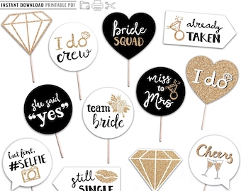 Printable Bachelorette Party Photo Booth Props INSTANT | Etsy