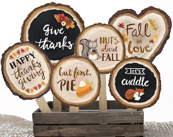Plancia Decorativa In Legno Per Ringraziamento: Cartello Da Parete Con Scritta Autunnale, 30x15 Cm