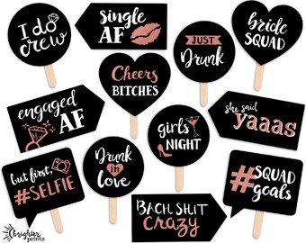 Printable Bachelorette Party Photo Booth Props INSTANT - Etsy