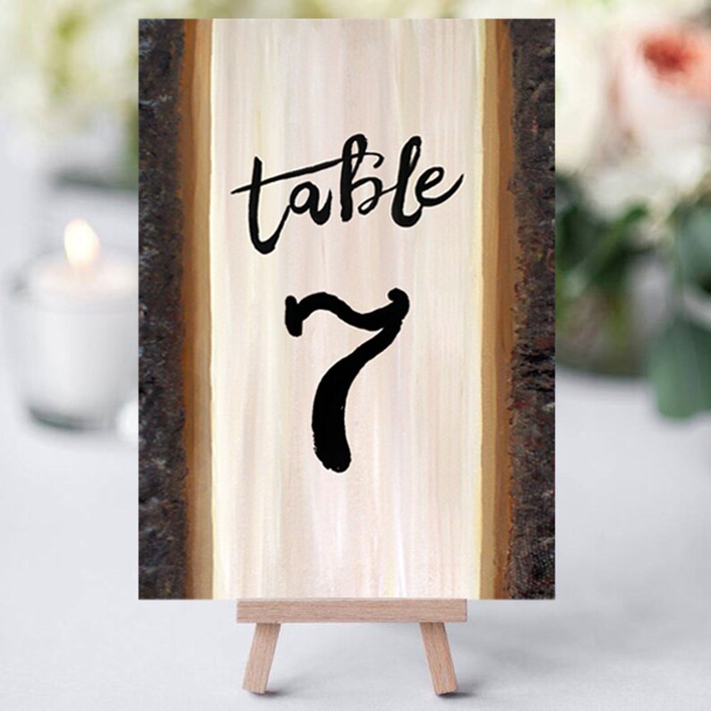 Rustic Wedding Printable Table Numbers 5" X 7" - Numbers 1-50 - Hand ...