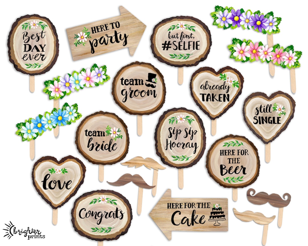 Printable Photo Booth Wedding Props