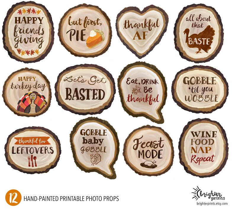 Friendsgiving Photo Booth Props 12 Printable Hand Painted Etsy friendsgiving-photo-booth-props-12-printable-hand-painted-etsy