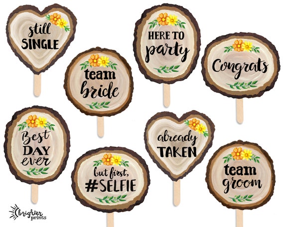 Rustic wedding photo booth props top