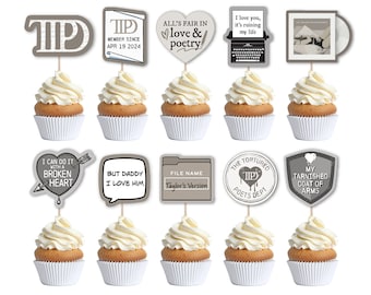 Printable Cupcake Toppers The Tortured Poets Department | Instant Download DIY TTPD Party Decor | TS Eras