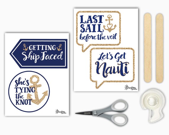 Nautical photo 2024 booth props printable