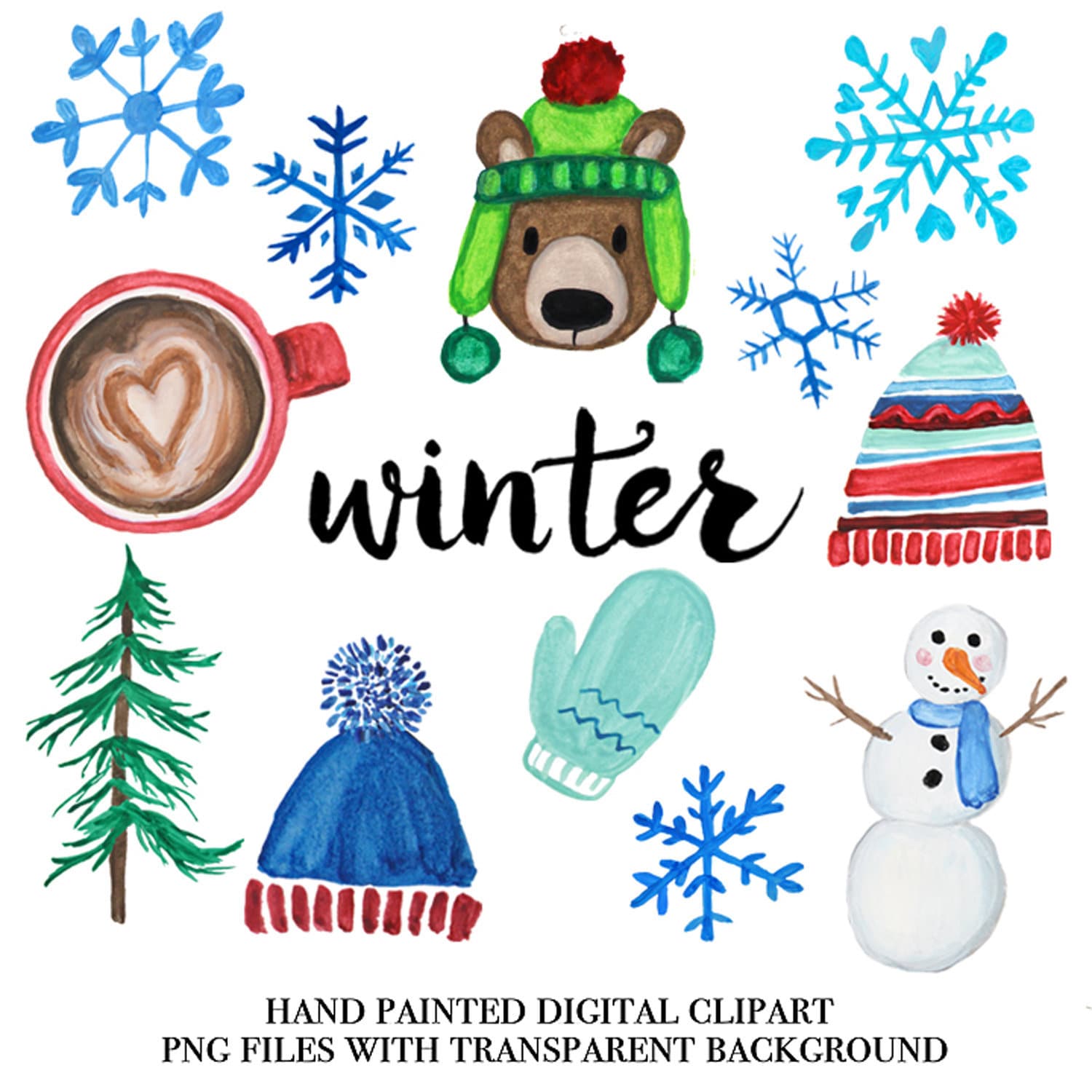 Winter Clipart 9 PNG Download Files Hand Painted Digital - Etsy New Zealand Winter Clipart 9 PNG Download Files Hand Painted Digital - Etsy New Zealand
