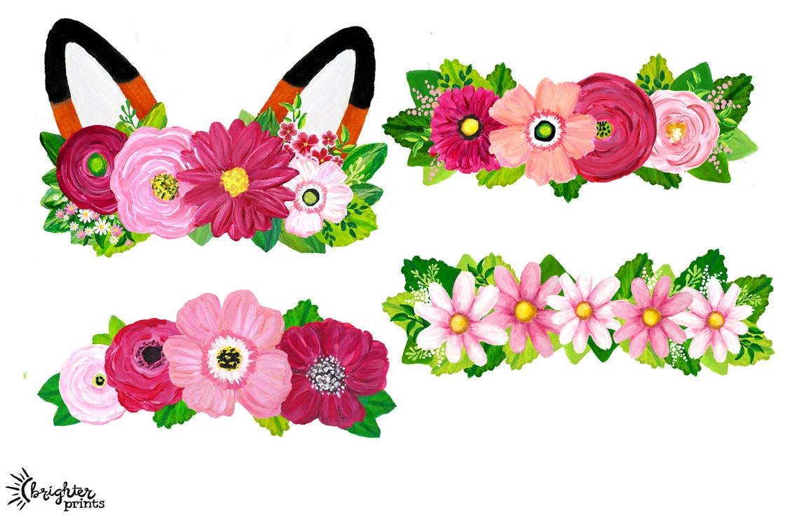 Printable Flower Crown Party Photo Booth Props 4 Printable - Etsy