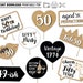 50th Birthday Printable Photo Booth Props Gold Black and White 10 Signs ...