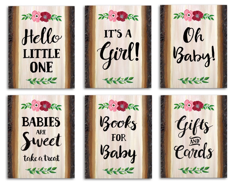 Printable Baby Shower Signs Set of 6 8x10 and 5x7 Baby | Etsy