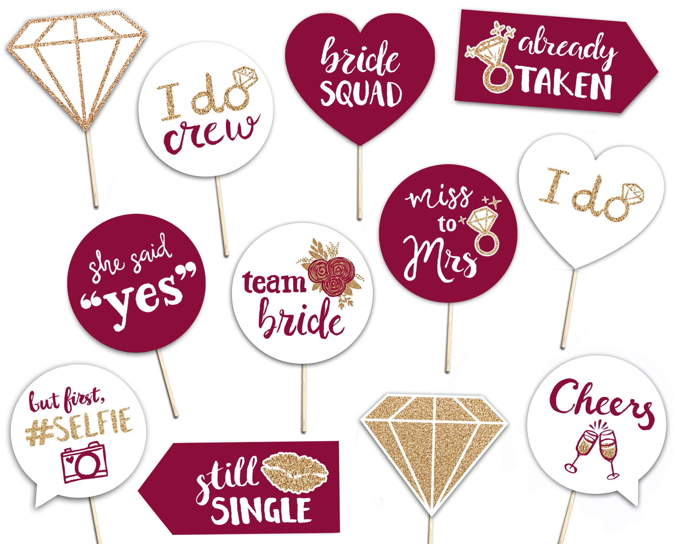 Bridal shower photo booth props printable deals