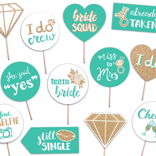 Tropical Bridal Shower Photo Booth Props Tropical - Etsy