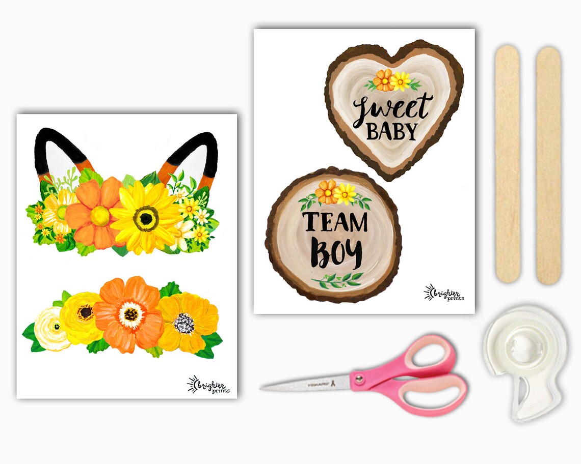 Rustic Baby Shower Boy Printable Photo Booth Props 12 Hand | Etsy