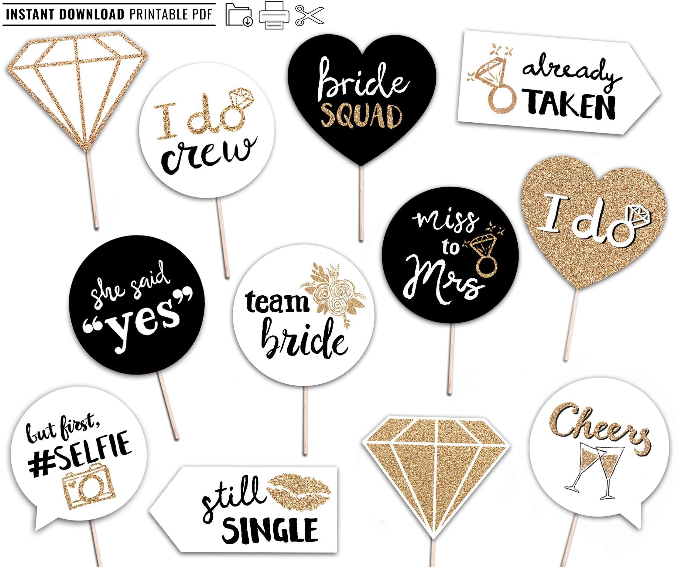 Printable bachelorette photo booth props discount