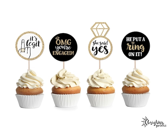 Engagement Party Cupcake Toppers