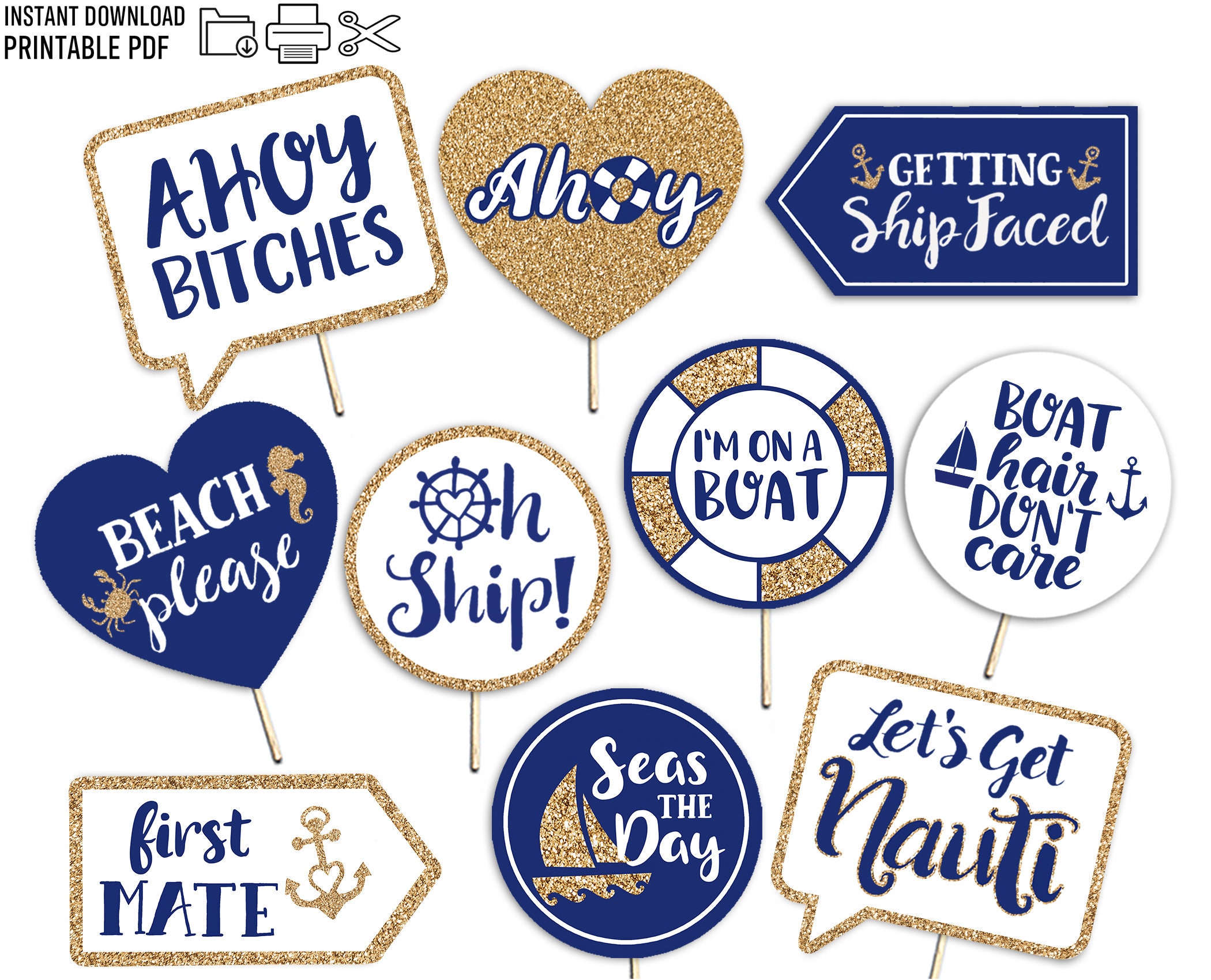 Ahoy Bitches, Nautical Anchor Funny Greeting Card Ahoy Bitches, Nautical Anchor Funny Greeting Card