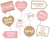 Baby Shower Printable Photo Booth Props Baby Girl Gold - Etsy