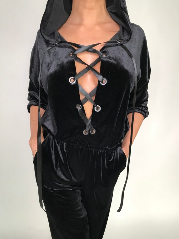 black velvet bodysuit