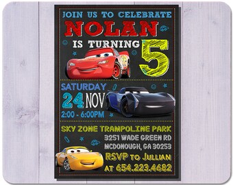 cars invitation etsy cars birthday party invitations