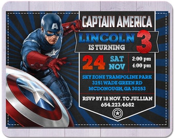 captain america invitation etsy captain america birthday invitations
