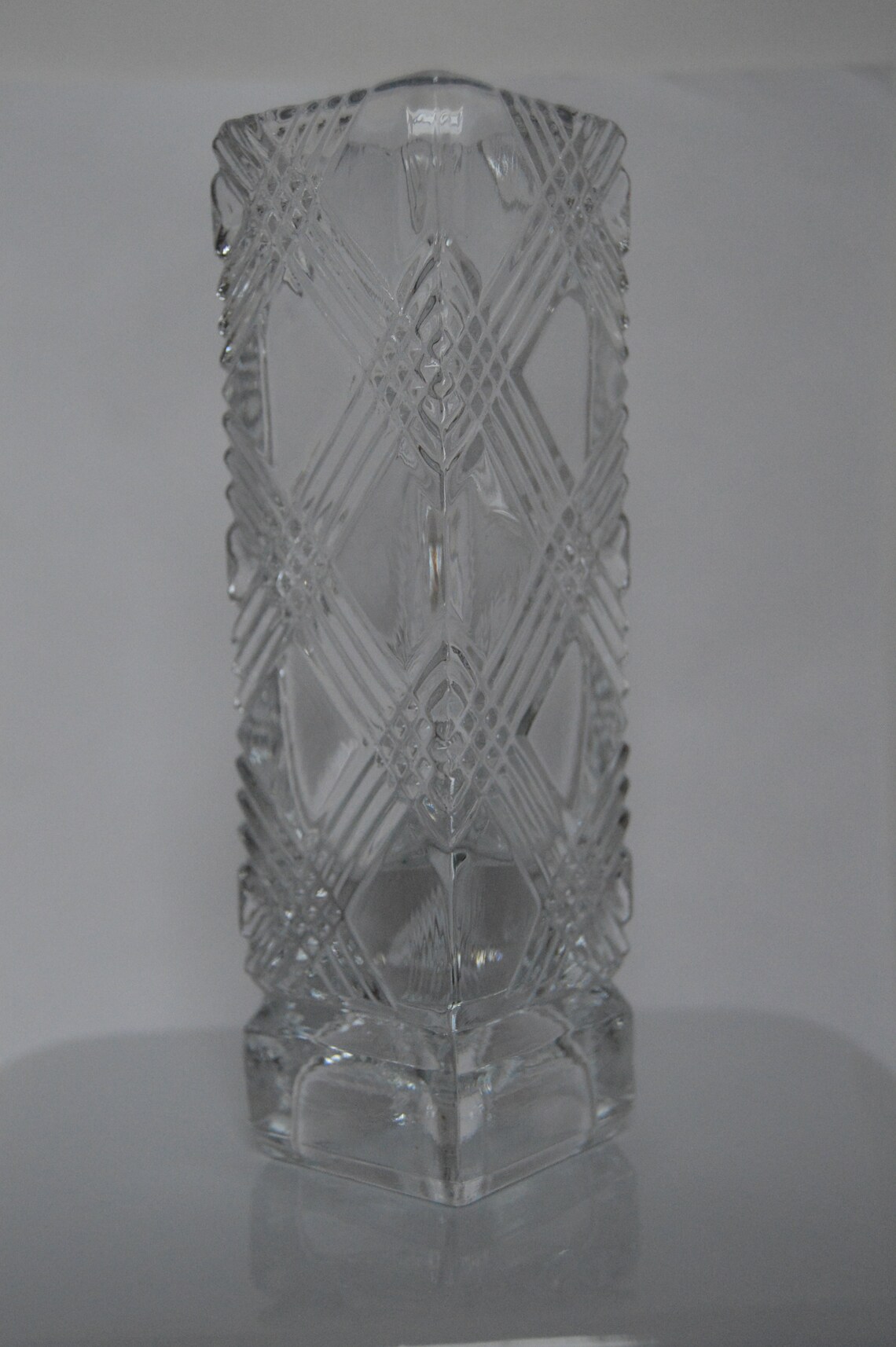 1980s Avon Small Square Glass Bud Vase Fostoria Glass Company Etsy
