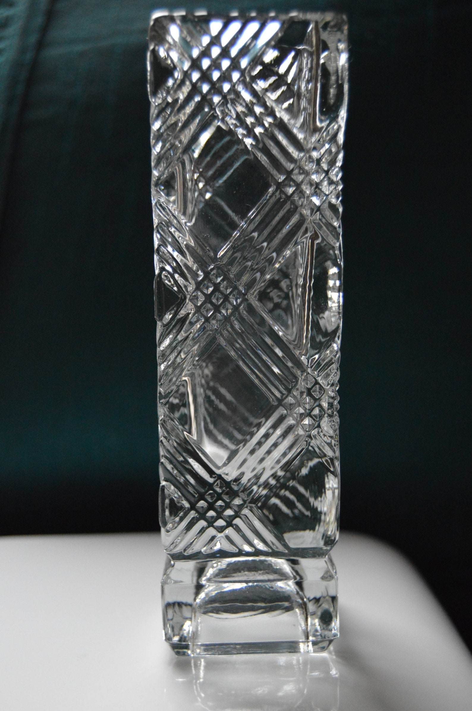 1980s Avon Small Square Glass Bud Vase Fostoria Glass Company Etsy