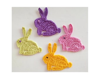 Crochet Bunny Rabbit Applique Pattern | DIY Kids and Easter Decor (PDF Pattern)