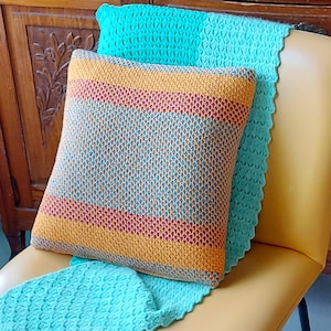 Crochet pattern for a cushion in Tunisian crochet