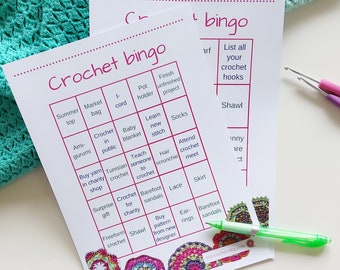 Crochet bingo printable | Crochet activity | Instant digital download