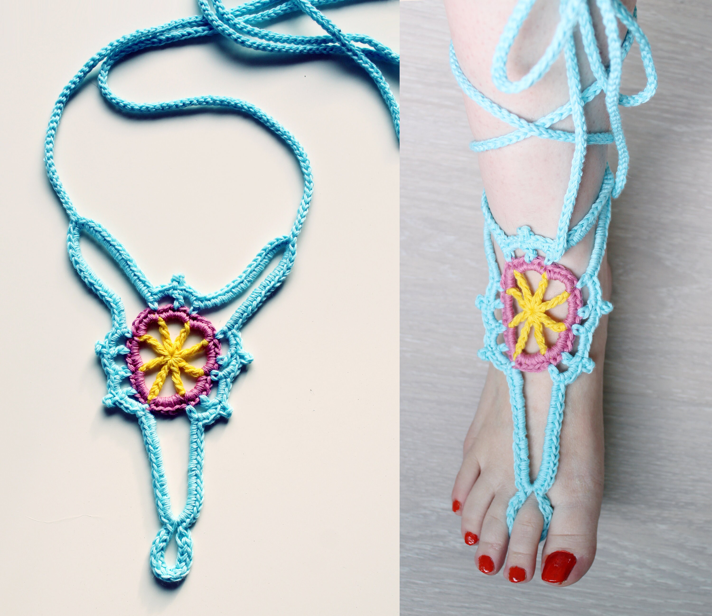 Crochet Pattern Flora Barefoot Sandals - Etsy