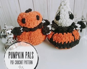 Pumpkin Pals Crochet Pattern, Spooky Crochet Pattern, Halloween Crochet, Ghost and Pumpkin Plushie, Crochet Plushie Pattern