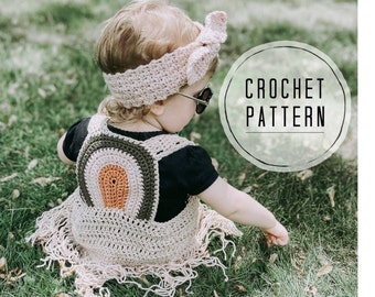 The Rustic Rainbow Boho Vest Crochet Pattern | Crochet Vest Pattern | Boho Baby Vest Crochet Pattern | Rainbow Vest Crochet Pattern