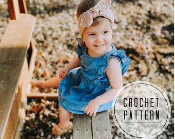 The Amelia Knotband Crochet PDF Pattern, Baby Toddler Headband Pattern, Boho Baby Crochet Pattern, Crochet Headband Pattern