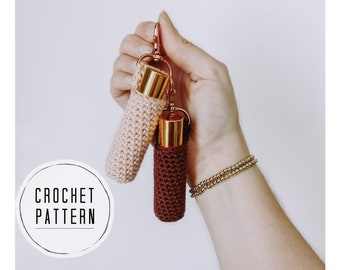 Essential Oil Roller Key Chain PDF Crochet Pattern | Oil Roller Holder Crochet Pattern | Digital Crochet Pattern | Knot Mama Made